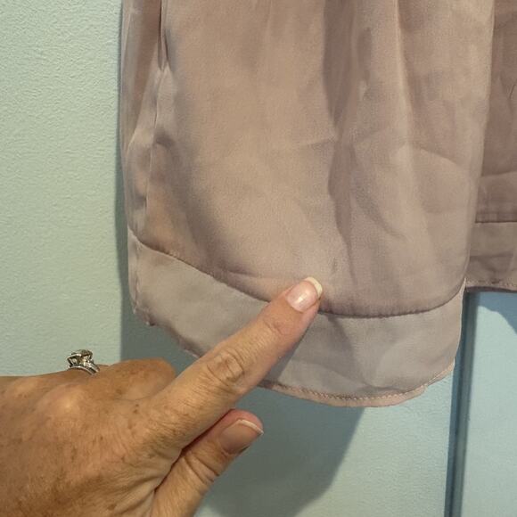 American Eagle Top Small Primrose Pink Lace Peplum Sheer Mesh Fairy Coquette - Picture 9 of 14